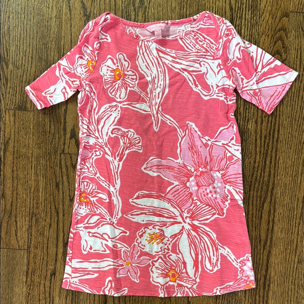 Lilly Pulitzer Coral and White Floral Dress